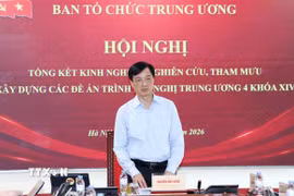 Đồng chí Nguyễn Duy Ngọc, Ủy viên Bộ Chính trị, Bí thư Trung ương Đảng, Trưởng Ban Tổ chức Trung ương chủ trì Hội nghị. (Ảnh: Phương Hoa/TTXVN)