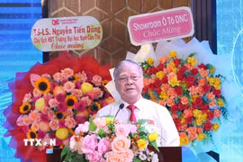 Tiến sỹ Nguyễn Văn Quang - Hiệu trưởng Trường Đại học Nam Cần Thơ phát biểu. (Ảnh: Ánh Tuyết/TTXVN)