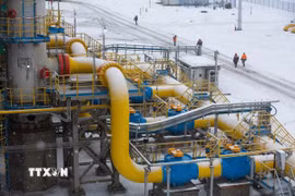 Điểm xuất phát của hệ thống đường ống dẫn khí đốt tự nhiên Nord Stream 2 ở Ust-Luga, Nga. (Ảnh: Bloomberg/TTXVN)
