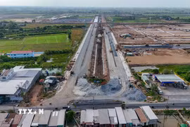 Khu công nghiệp VSIP Cần Thơ có diện tích 293,7ha, nằm trên địa bàn xã Vĩnh Trinh, huyện Vĩnh Thạnh, thành phố Cần Thơ. (Ảnh: Thanh Liêm/TTXVN)