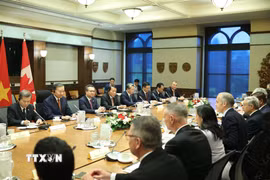 Tổng Bí thư, Chủ tịch nước Tô Lâm hội đàm với Thủ tướng Canada Mark Carney. (Ảnh: Thống Nhất/TTXVN)