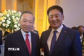 Tổng Bí thư, Chủ tịch nước Tô Lâm gặp Tổng thống Mông Cổ Ukhnaagiin Khürelsükh. (Ảnh: TTXVN)