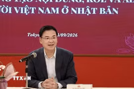Đại sứ Phạm Quang Hiệu nhấn mạnh vai trò của các KOL trong kết nối cộng đồng và xây dựng cầu nối hữu nghị Việt Nam-Nhật Bản. (Ảnh: Bùi Hà/TTXVN)