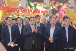 Thủ tướng Phạm Minh Chính dự tổng duyệt Lễ khai mạc Hội chợ Mùa Xuân lần thứ nhất – 2026. (Ảnh: Phan Phương/TTXVN)