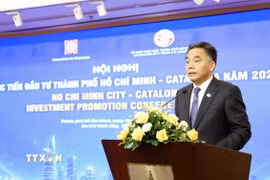 Ông Nguyễn Lộc Hà, Phó Chủ tịch Thường trực UBND TP Hồ Chí Minh phát biểu tại hội nghị. (Ảnh: Xuân Anh/TTXVN)