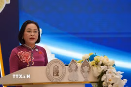 Phó Chủ tịch Quốc hội Nguyễn Thị Thanh phát biểu tại phiên thảo luận chung của Hội nghị. (Ảnh: Minh Hưng/TTXVN)
