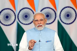 Thủ tướng Ấn Độ Narendra Modi phát biểu tại New Delhi. (Ảnh: ANI/TTXVN)