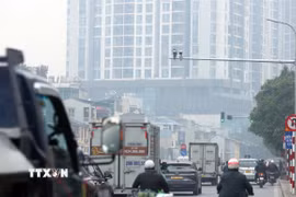 Hệ thống camera AI trên các tuyến phố Hà Nội. (Ảnh: Phạm Kiên/TTXVN)