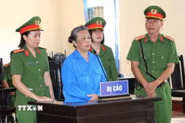 Bị cáo Thạch Thị Hoa Ri tại phiên tòa. (Ảnh: Thanh Hòa/TTXVN)