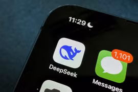 Ứng dụng DeepSeek trên điện thoại di động ở Bắc Kinh vào ngày 27/1. (Ảnh: Getty Images)