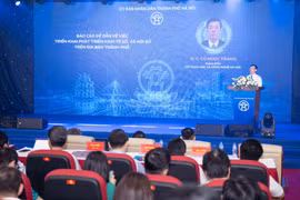 Giám đốc Sở Khoa học và Công nghệ Hà Nội Cù Ngọc Trang, trong năm 2026, thành phố Hà Nội phấn đấu tỷ trọng giá trị tăng thêm của kinh tế số trong GRDP đạt tối thiểu 22%. (Ảnh: Nhật Minh)