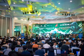 Vòng loại cuộc thi Diễn tập An ninh mạng - DF Cyber Defense & AI Hackathon 2026 chính thức khai mạc tại Hà Nội. (Ảnh: Minh Sơn/Vietnam+)