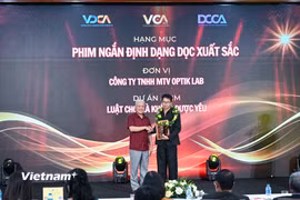 Các tác phẩm/sản phẩm, cá nhân, tổ chức đạt Giải thưởng Sáng tạo Nội dung số Việt Nam năm 2026. (Ảnh: Minh Sơn/Vietnam+)