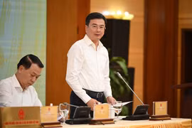 Phó Thống đốc Ngân hàng Nhà nước Việt Nam Phạm Thanh Hà thông tin tại Họp báo Chính phủ thường kỳ tháng 9. (Ảnh: Minh Sơn/Vietnam+)