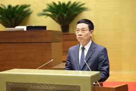 Bộ trưởng Bộ Khoa học và Công nghệ Nguyễn Mạnh Hùng phát biểu tại Quốc hội. (Ảnh: Bộ KHCN)