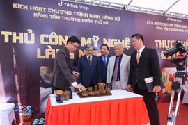 Gian hàng Thủ công mỹ nghệ làng nghề trong chương trình “Gian hàng số - nâng tầm thương nhân Thủ đô." (Ảnh: Tiktok Shop)