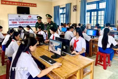 Một tiết học của Trường Tiểu học-Trung học cơ sở Tân Thành, Quảng Trị. (Ảnh minh họa: TTXVN phát)