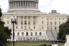 Trụ sở Quốc hội Mỹ trên đồi Capitol, thủ đô Washington, D.C. (Ảnh: Ngọc Quang/TTXVN)