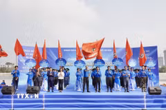 Thanh niên Thủ đô Hà Nội. (Ảnh: Minh Nghĩa/TTXVN)