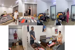 Một số đối tượng bị bắt giữ trong đường dây lừa đảo vừa bị triệt phá. (Ảnh: Công an thành phố Quảng Ninh)