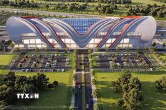 Phối cảnh depot của tuyến metro Bến Thành-Cần Giờ. (Ảnh: TTXVN phát)