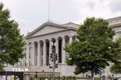 Trụ sở Bộ Tài chính Mỹ ở Washington DC. (Ảnh: THX/TTXVN)