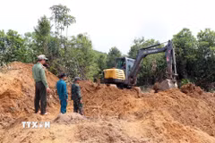 Khu vực đồi Sim tại xã Đặng Thùy Trâm (Quảng Ngãi) đã tìm kiếm được 8 hài cốt liệt sỹ. (Ảnh: Cao Nguyên/TTXVN)