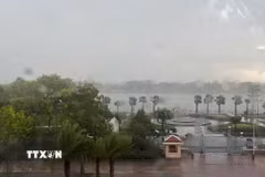 (Tư liệu) Gió giật mạnh tại ven sông Hương, phường Thuận Hóa, thành phố Huế. (Ảnh: Văn Dũng/TTXVN)