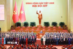 Ban Chấp hành Trung ương Đảng khoá XIV ra mắt Đại hội (Hà Nội, 23/1/2026). (Ảnh: TTXVN)