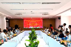 Quang cảnh buổi làm việc. (Ảnh: Ánh Tuyết/TTXVN)