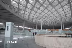 Bên trong nhà ga hành khách sân bay Long Thành. (Ảnh: Công Phong/TTXVN)