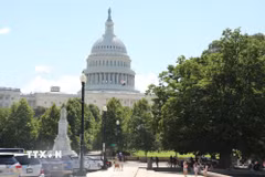Điện Capitol, trụ sở Quốc hội Mỹ tại Washington D.C, nơi đóng vai trò quan trọng trong việc thông qua ngân sách liên bang. (Ảnh: Đoàn Hùng/TTXVN)