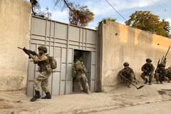 Các lực lượng Thổ Nhĩ Kỳ tại thị trấn Tal Abyad, miền Bắc Syria ngày 18/10/2019. (Ảnh: THX/TTXVN)