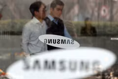 Biểu tượng Samsung tại trụ sở ở Seoul, Hàn Quốc. (Ảnh: Yonhap/TTXVN)