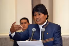 Tổng thống Bolivia Evo Morales phát biểu tại La Paz. (Nguồn: THX/TTXVN)
