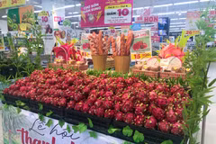 'Lễ hội trái cây' đầu vụ tại các siêu thị và chợ dân sinh mang đến cho người tiêu dùng những mức giá ưu đãi. (Ảnh: Việt Anh/Vietnam+)