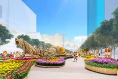Phối cảnh 3D đường hoa Nguyễn Huệ Xuân Nhâm Dần 2022. (Ảnh: baotintuc/Vietnam+)