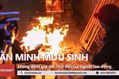 [Video] Người lao động 'oằn mình' mưu sinh giữa đêm đông giá rét của Thủ đô 