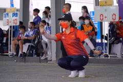 Vận động viên Nguyễn Thị Thi được kỳ vọng sẽ đem đến huy chương vàng tiếp theo cho đội tuyển bi sắt Việt Nam. (Ảnh: Minh Hiếu/Vietnam+)