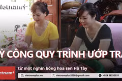 Kỳ công quy trình ướp trà từ một nghìn bông hoa sen Hồ Tây