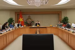 Phó Thủ tướng Trần Hồng Hà chủ trì cuộc họp với lãnh đạo một số bộ, ngành liên quan về đề án hợp nhất 2 Bộ: Nông nghiệp và Phát triển nông thôn, Tài nguyên và Môi trường. (Ảnh: Diệp Trương/ TTXVN).