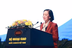 Ủy viên Bộ Chính trị, Thường trực Ban Bí thư, Trưởng Ban Tổ chức Trung ương Trương Thị Mai phát biểu chỉ đạo. (Ảnh: Lâm Khánh/TTXVN)