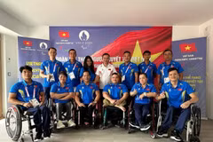 Đoàn thể thao người khuyết tật Việt Nam sẵn sàng tập luyện để chuẩn bị tranh tài tại Paralympic Paris 2024. (Ảnh: TTXVN phát)