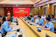 Quang cảnh Hội nghị tại điểm cầu của Ban Tuyên giáo Trung ương. (Ảnh: Việt Đức/TTXVN)