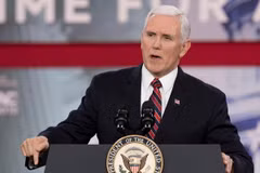 Phó Tổng thống Mỹ Mike Pence phát biểu tại Oxon Hill, Maryland. (Ảnh: AFP/TTXVN)