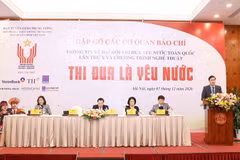 Quang cảnh buổi gặp gỡ cơ quan báo chí. (Ảnh: Phương Hoa/TTXVN)