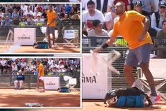 Khoảnh khắc mất bình tĩnh của Nick Kyrgios. (Nguồn: Daily Express)