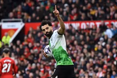 Salah lập hàng loạt kỷ lục với bàn thắng vào lưới M.U. (Nguồn: Getty Images)