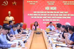 Giao ban đánh giá tình hình văn học, nghệ thuật và hoạt động của Liên hiệp các Hội Văn học nghệ thuật Việt Nam và các hội văn học, nghệ thuật chuyên ngành Trung ương - 06 tháng đầu năm 2024. (Ảnh: Văn Điệp/TTXVN)