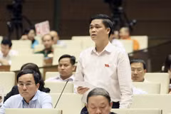 Đại biểu Quốc hội phát biểu tại Phiên toàn thể tại hội trường thảo luận về công tác phòng ngừa, chống tội phạm và phi phạm pháp luật; công tác thi hành án; công tác phòng chống, chống tham nhũng. (Nguồn: TTXVN)